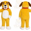 Yellow Dog Mascot Costume with Custom Logo