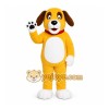 Yellow Dog Mascot Costume with Custom Logo Yellow Dog Mascot Costume with Custom Logo