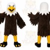 Brown Eagle Mascot Costume with Custom Logo