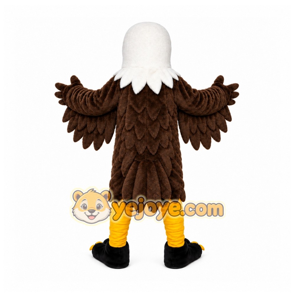 Brown Eagle Mascot Costume with Custom Logo
