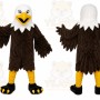Brown Eagle Mascot Costume with Custom Logo