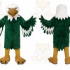 Green Eagle Mascot Costume with Custom Logo