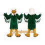 Green Eagle Mascot Costume with Custom Logo