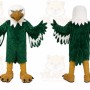 Green Eagle Mascot Costume with Custom Logo