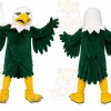 Green Eagle Mascot Costume with Custom Logo