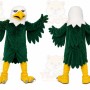 Green Eagle Mascot Costume with Custom Logo