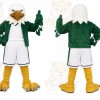 Green Eagle Mascot Costume with Custom Logo