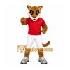 Brown Cougar Mascot Costume with Custom Logo Brown Cougar Mascot Costume with Custom Logo