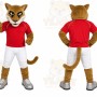 Brown Cougar Mascot Costume with Custom Logo