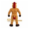 Brown Horse Mascot Costume with Custom Logo