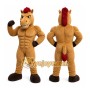 Brown Horse Mascot Costume with Custom Logo