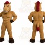 Brown Horse Mascot Costume with Custom Logo