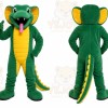 Green Dinosaur Mascot Costume with Custom Logo