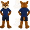 Brown Fox Mascot Costume with Custom Logo
