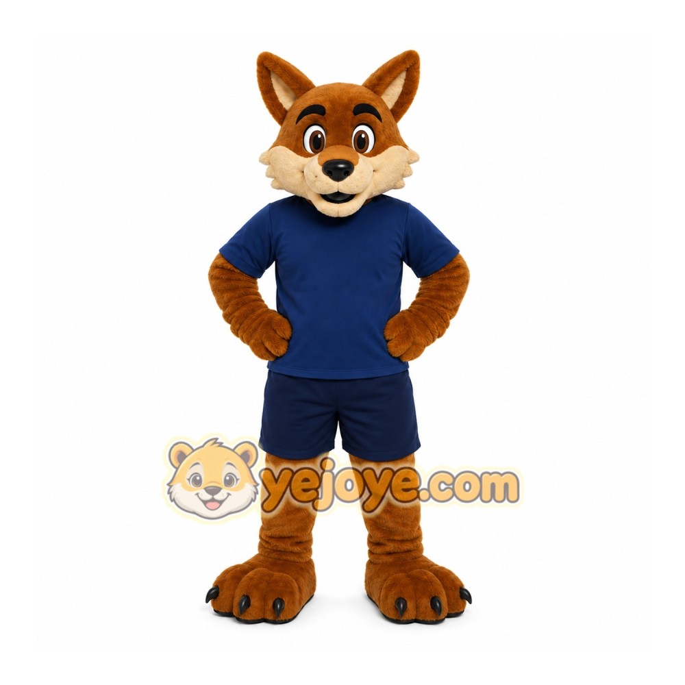 Brown Fox Mascot Costume with Custom Logo Brown Fox Mascot Costume with Custom Logo