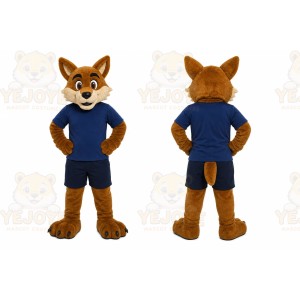 Brown Fox Mascot Costume with Custom Logo