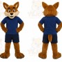 Brown Fox Mascot Costume with Custom Logo