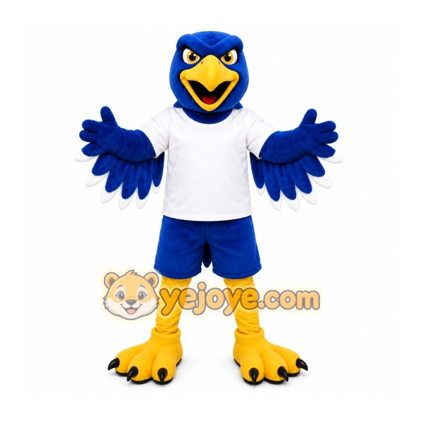 Blue Bird Mascot Costume with Custom Logo