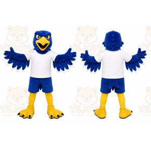 Blue Bird Mascot Costume with Custom Logo