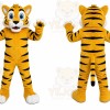 Orange Tiger Mascot Costume with Custom Logo