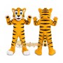 Orange Tiger Mascot Costume with Custom Logo