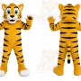 Orange Tiger Mascot Costume with Custom Logo