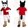 White Dog Mascot Costume with Custom Logo