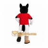 White Dog Mascot Costume with Custom Logo
