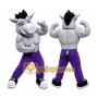 Gray Wild Boar Mascot Costume with Custom Logo