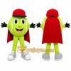 Green Superhero Mascot Costume with Custom Logo Green Superhero Mascot Costume with Custom Logo