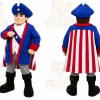 Blue Roman Warrior Mascot Costume with Custom Logo