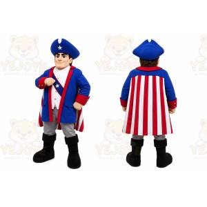 Blue Roman Warrior Mascot Costume with Custom Logo