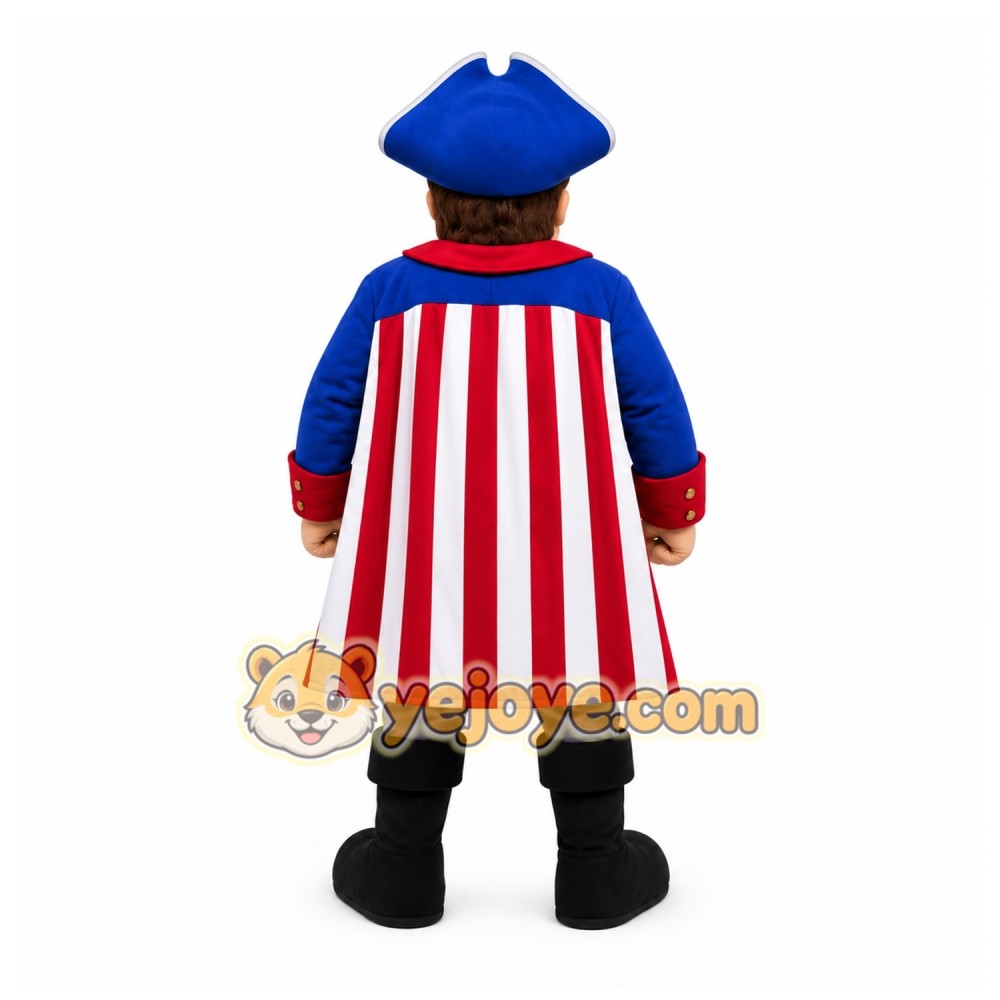 Colonial Man Mascot Costume with Custom Logo