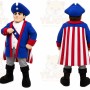Blue Roman Warrior Mascot Costume with Custom Logo