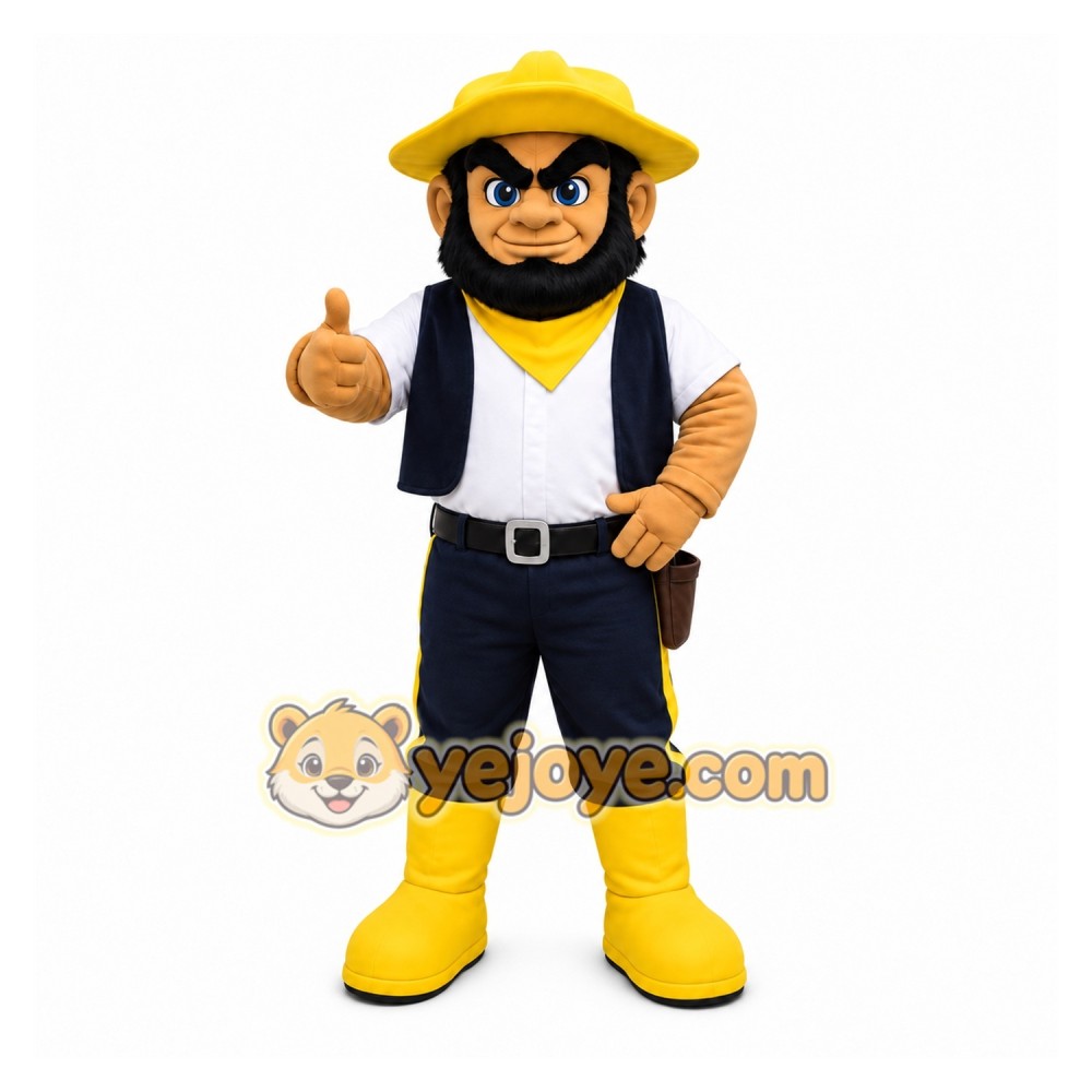 Yellow Lumberjack Mascot Costume with Custom Logo Yellow Lumberjack Mascot Costume with Custom Logo