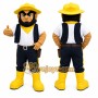 Yellow Lumberjack Mascot Costume with Custom Logo