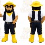 Yellow Lumberjack Mascot Costume with Custom Logo