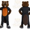 Brown Beaver Mascot Costume with Custom Logo