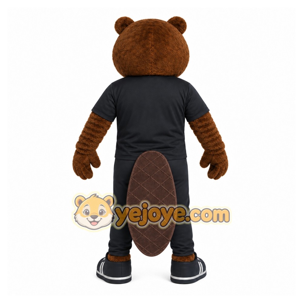 Brown Beaver Mascot Costume with Custom Logo Brown Beaver Mascot Costume with Custom Logo
