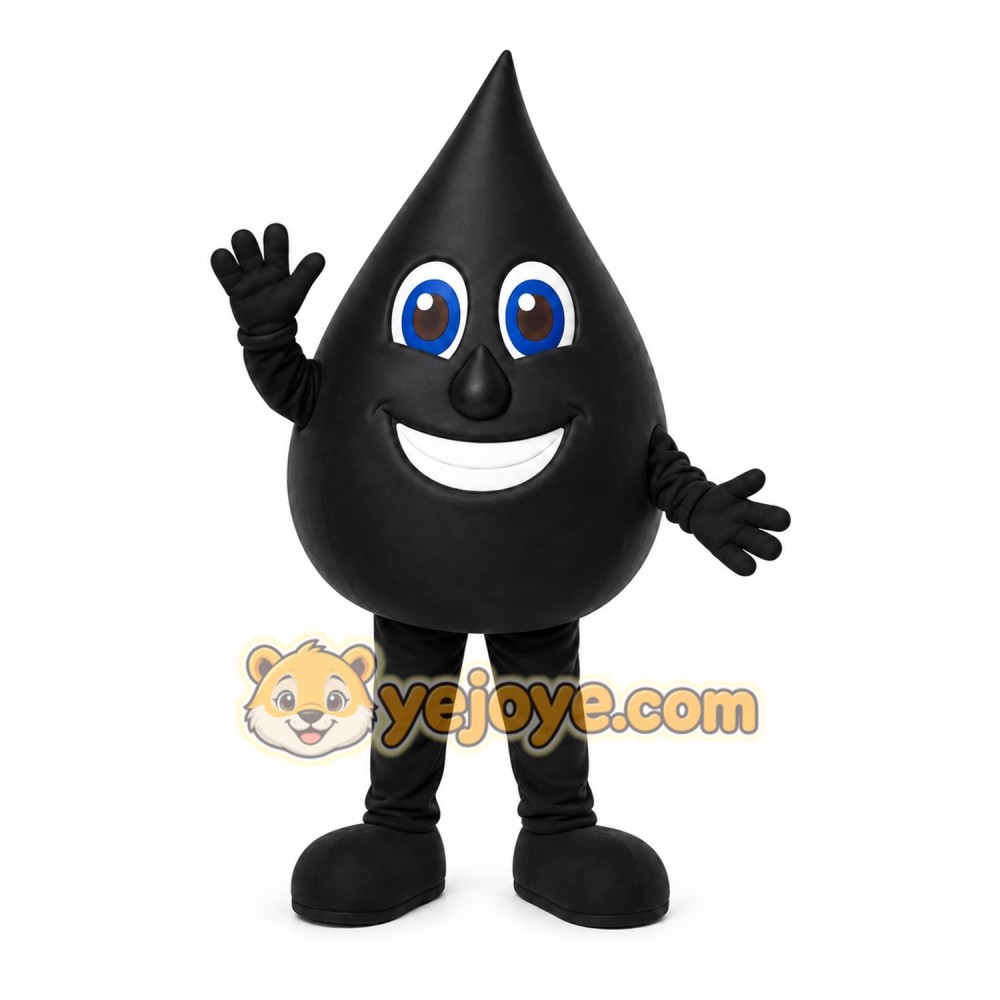 Black Drop Mascot Costume with Custom Logo Black Drop Mascot Costume with Custom Logo