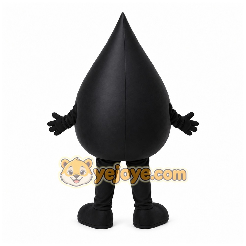 Black Drop Mascot Costume with Custom Logo Black Drop Mascot Costume with Custom Logo