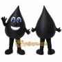 Black Drop Mascot Costume with Custom Logo