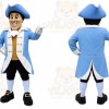 Blue Roman Warrior Mascot Costume with Custom Logo