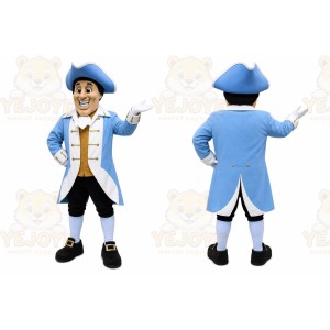 Blue Roman Warrior Mascot Costume with Custom Logo