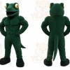 Green Frog Mascot Costume with Custom Logo