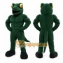 Green Lizard Mascot Costume with Custom Logo