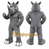 Gray Rhino Mascot Costume with Custom Logo Gray Rhino Mascot Costume with Custom Logo