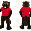 Brown Beaver Mascot Costume with Custom Logo