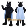 Black Unicorn Mascot Costume with Custom Logo