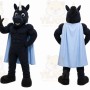 Black Unicorn Mascot Costume with Custom Logo